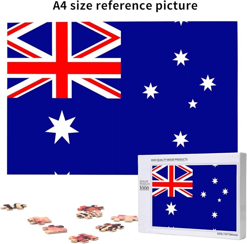 علم أستراليا 1000 قطعة لغز للأشخاص البالغين ديكور المنزل هدية 29.5 × 19.7 بوصة - Image 5